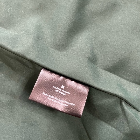 Summersalt Long ColorBlock Quilted Eco Coat Color Olive Eden Green Size M *flaws - Picture 4 of 12